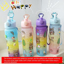 Outdoor Water Bottle with Straw BPA Free Gradient Drinking Cup (Green)