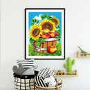 DIY Sunflower and Bird Full Round Diamond Painting Mosaic Kits Wall Decor Craft