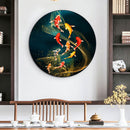 Nine Fish Full Round Drill Mosaic DIY Wall Art Picture of Rhinestone Decora