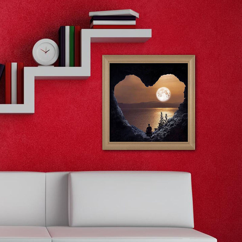 5D DIY Full Drill Diamond Painting Heart Mountain Cross Stitch Embroidery Kit