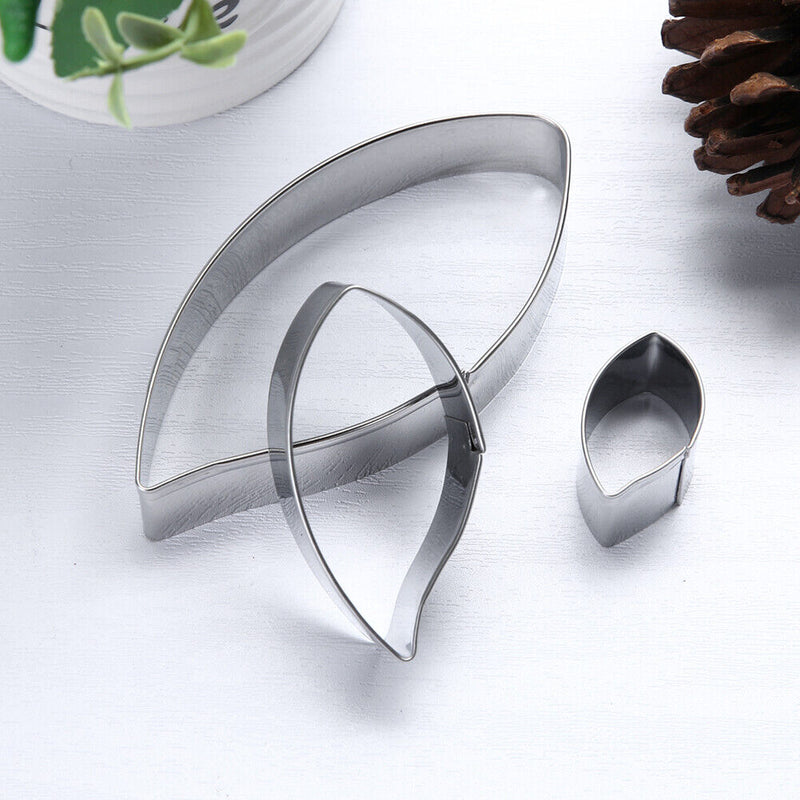 3pcs/set Metal Cookie Cutters Biscuit Mold Leaves Fondant Cake Mould