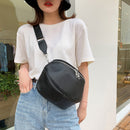 Pure Color PU Leather Shoulder Chest Pouch Women Girls Crossbody Messenger Bags