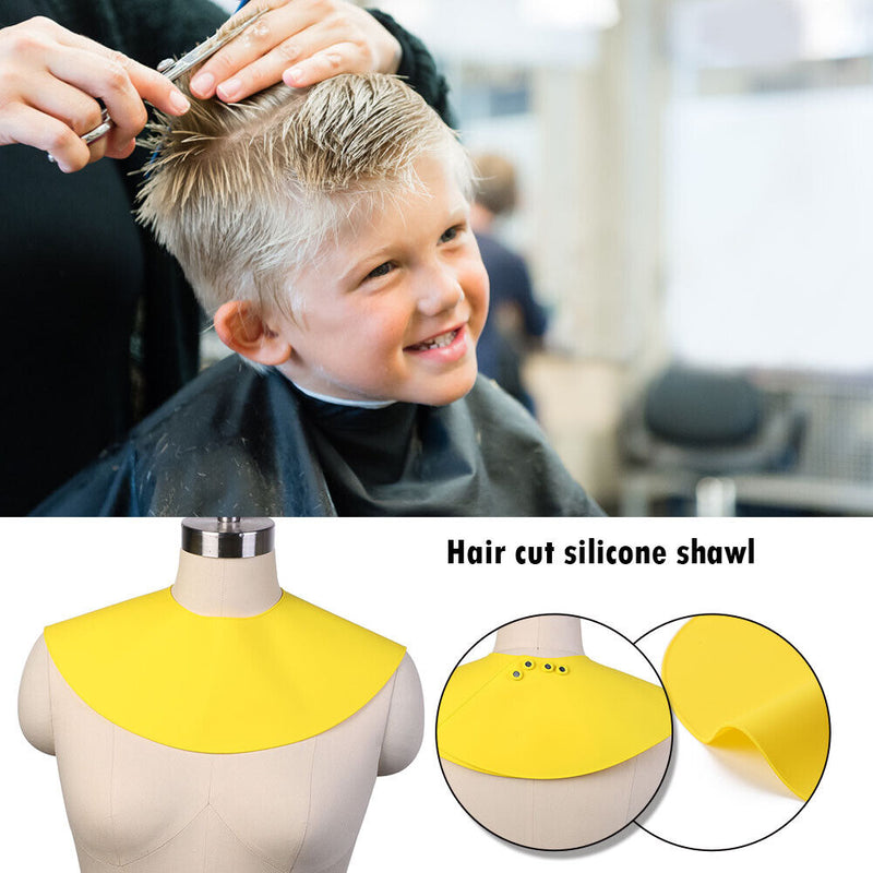 Haircut Shawl Neck Cape Silicone Neck Shield for Hair Coloring (Yellow) Newly