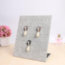 Necklace Display Board Jewelry Stud Earrings Stand Bracelet Showcase (Grey)
