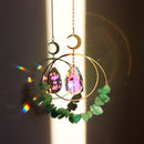 Crystal  Moon Circle Hanging Metal Pendant Home Decor (Green)