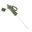 Drinking Water Filter Hiking Survival Water Purifier w/ Straw (Army Green) Newly