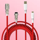 Mechanical Keyboard Aviator Aviation Connector Coiled Type-C Cable (Red)