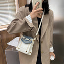 Fashion Hit Color PU Messenger Bag Women Acrylic Chain Totes Lady Shoulder Pouch