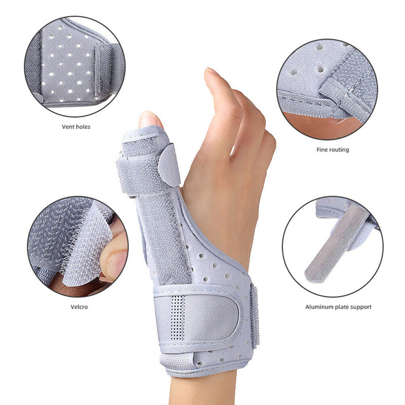 Thumb Splint Stabilizer with Wrist Support Carpal Adjustable Brace (Gray) Newly