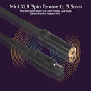 Mini 3Pin XLR Female to 3.5mm TRS 1/8inch Female Stereo Audio Adapter Mic C