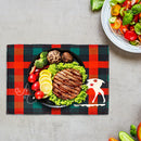Linen Plaid Place Mat Tableware Pad Heat Insulation Dine Placemat for Xmas Decor