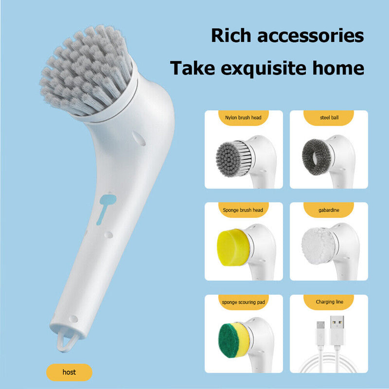 5 Heads Multi-functional Electric Cleaning Brush Room Cleaning Convenient Fast