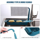Expandable Kitchen Sink Rack Retractable Household Sink Dish Pool (Blue) Newly
