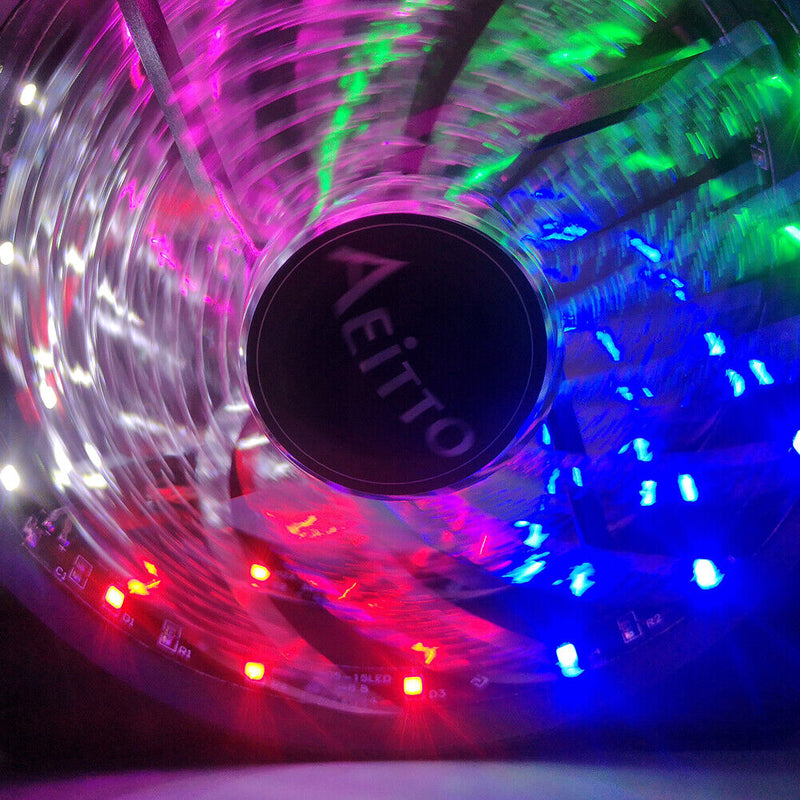 120mm PC Computer Case Fans LED Cooling 12V DC 4Pin Radiator CPU Cooler (A)