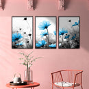 DIY Hand Painted Paint By Numbers Oil Canvas Pictures Blue Flower Kit Room