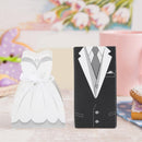 50pcs Wedding Favors Bride Groom Dress Candy Boxes DIY Event Party Decor Supply