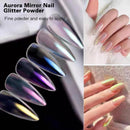 6 Colors Nail Powder Holographic Aurora Nail Glitter Rainbow Nail Pigment Dust~