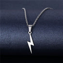 Men Metal Jewelry Lightning Pendant Stainless Steel Necklace Choker Long Chain
