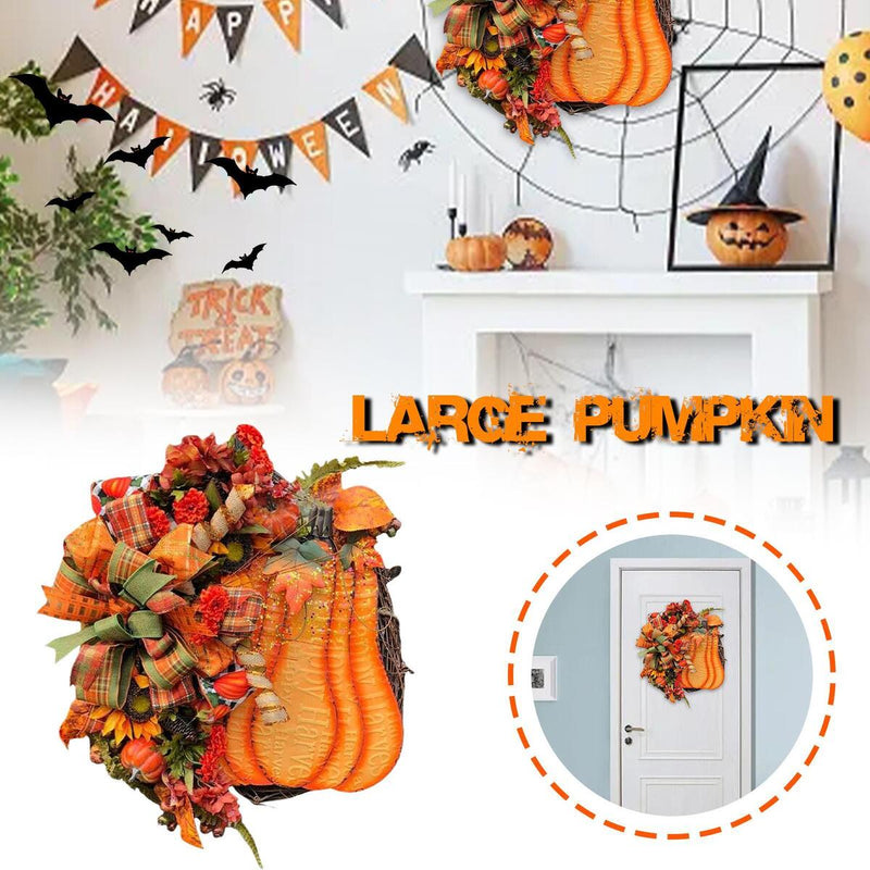 Herbstkranz Türkranz für Haustür Kürbisse Blatt Halloween Dekor Geschenk.