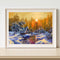 DIY Paint By Number Kit Frameless Village Sunset Handpainted Wall Hanging Gift