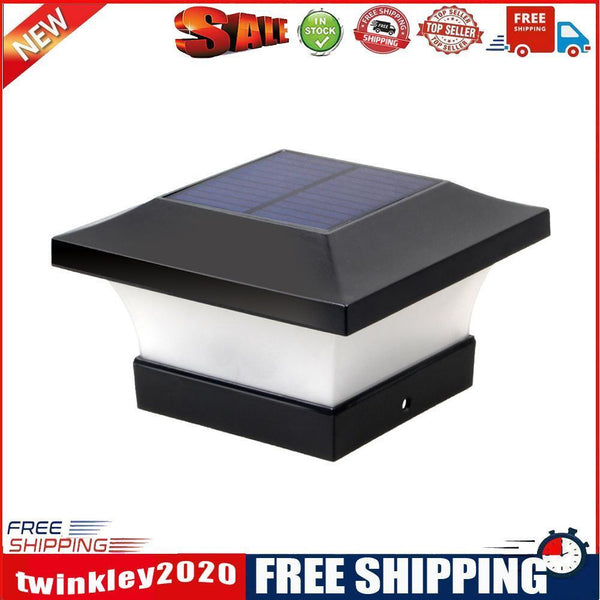 LED Solar Column Light Waterproof Pillar Night Lamp Garden Fence Decor (B)