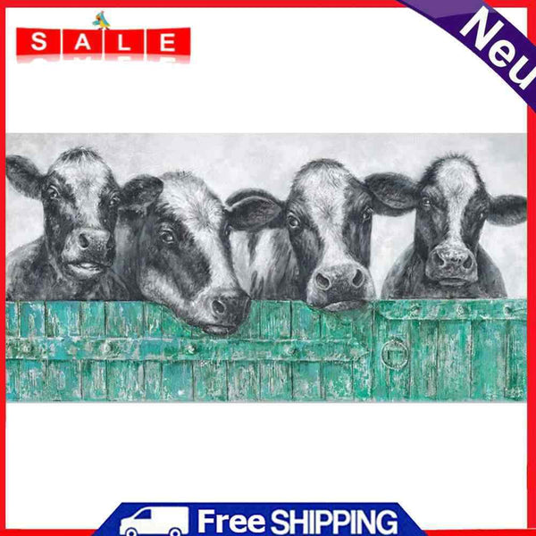 Diamond Painting Cattle in Car 5D DIY Full Drill Round Rhinestone Home Dec