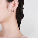 Jewelry Rainbow Enamel Piercing Dangle Ear Studs Earring Hoops Eardrop Earring