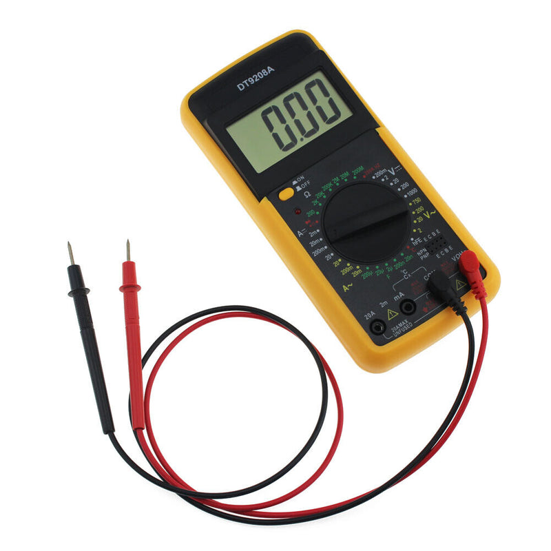 DT-9208A Digital Multimeter Volt Amp Ohm Hz AC/DC Temperature Hertz Tester