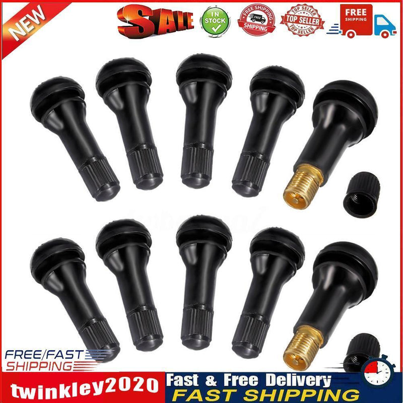 TR413 Snap-in Rubber Tubeless Tire Valve Stems for Car Motorcycle (10pcs) Newly