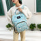 Fashion Women Printing Mummy Diaper Bag Nappy Large Handbag (Green Rainbow)