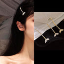 Rhinestone Hair Clip Women Girl Fishtail Shiny Hairpins Korean Crystal Bars