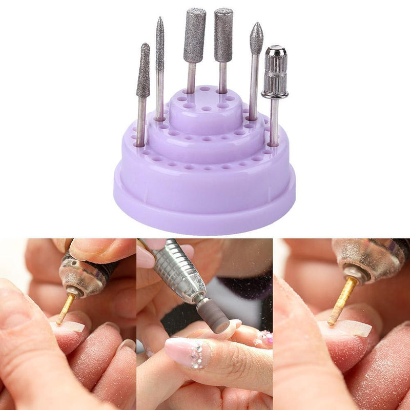 48 Holes Storage Box Nail Drill Bit Holder Display Standing Container Manicure T