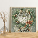 Diamond Painting 5D Full Round Drill Mosaic DIY Wreath Cat Wall Decorations Kit