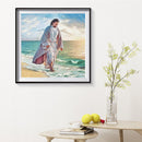 Oil Paint By Numbers Picture DIY Drawing Man on the Beach Handmade Gift Adu