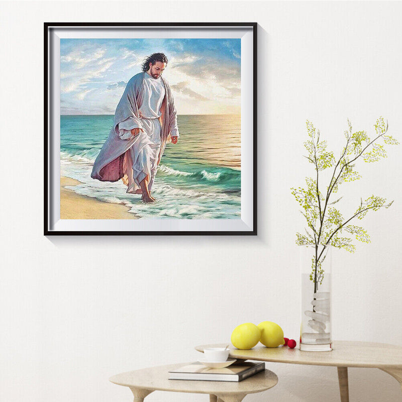 Oil Paint By Numbers Picture DIY Drawing Man on the Beach Handmade Gift Adu