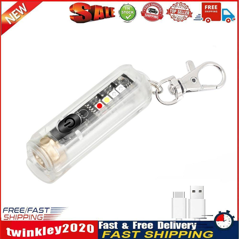Mini LED EDC Flashlight Fishing Camping Emergency Keychain Lights (White) Newly