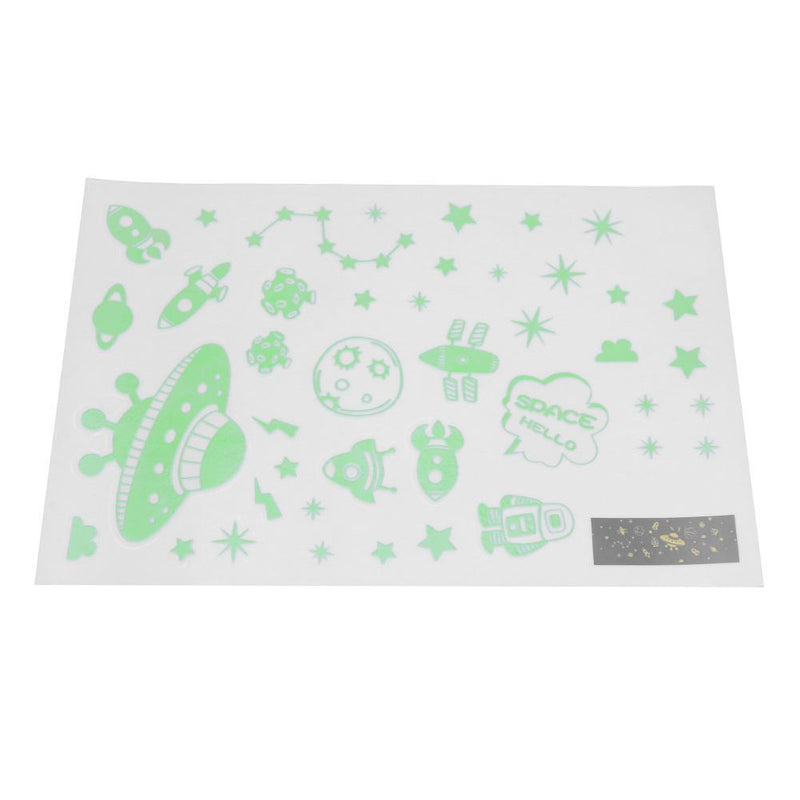Creative Spaceship Glowing Wall Stickers DIY Kid Bedroom Fluorescent