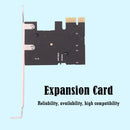 PCI-E 1x to SATA3.0 2 Port Riser 6Gbps PCI Express Adapter Card Desktop Computer