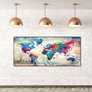 World Map Oil Paint By Numbers Kits Canvas Picture DIY Home Decoration Gift
