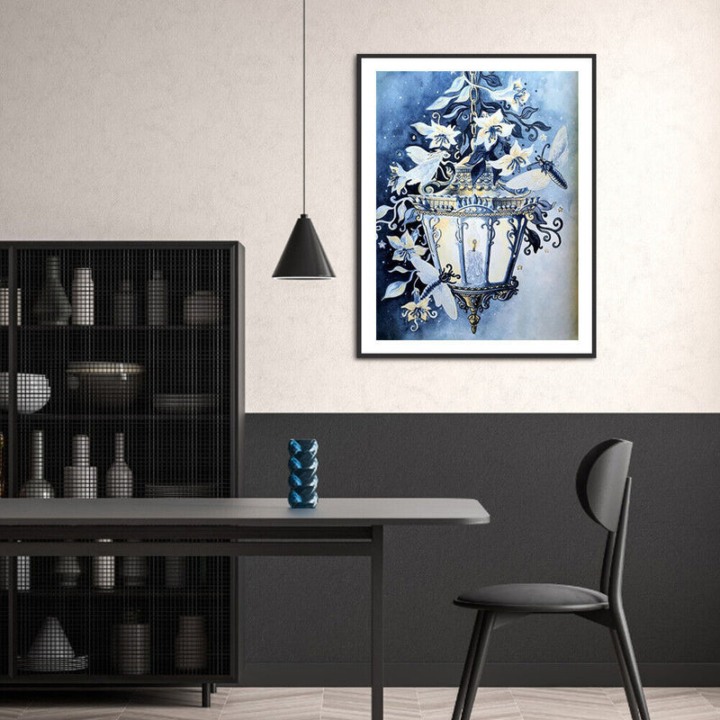 5D DIY Diamond Painting Phalaenopsis Wall Light Full Round Drill Mosaic Pictures