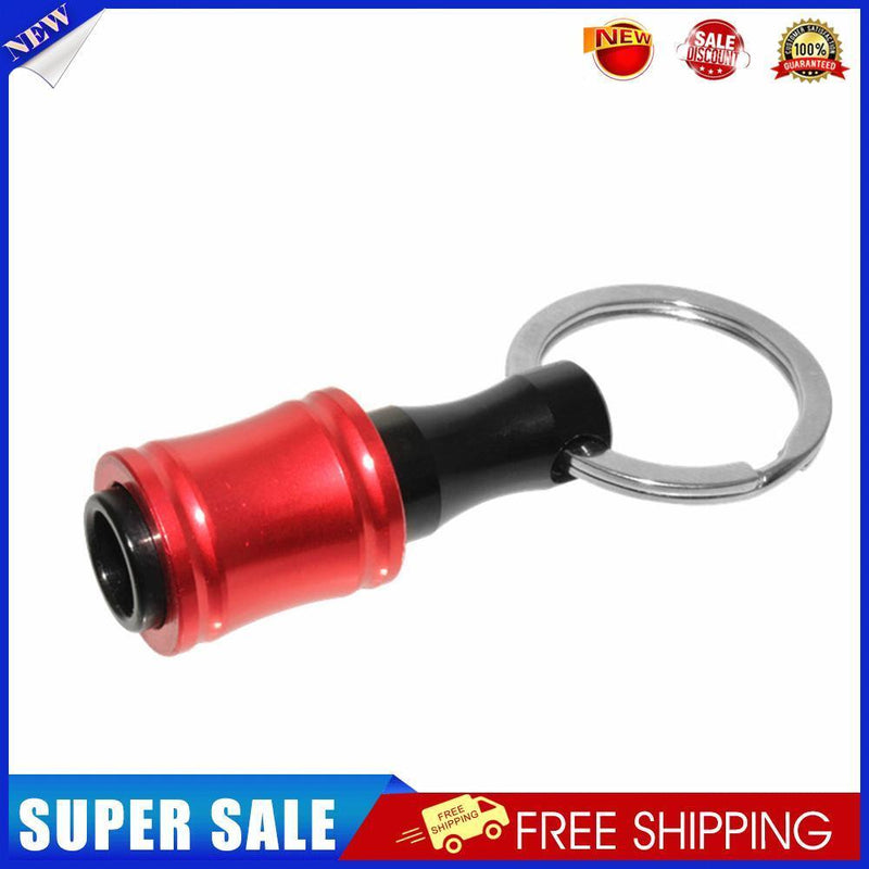 1/4 Hex Shank Aluminum Alloy Screwdriver Bits Extension Bar Keychain (Red)