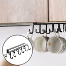 6 Hooks Cup Holder Kitchen Cabinet Shelf Storage Black Organizer Rack L2I1