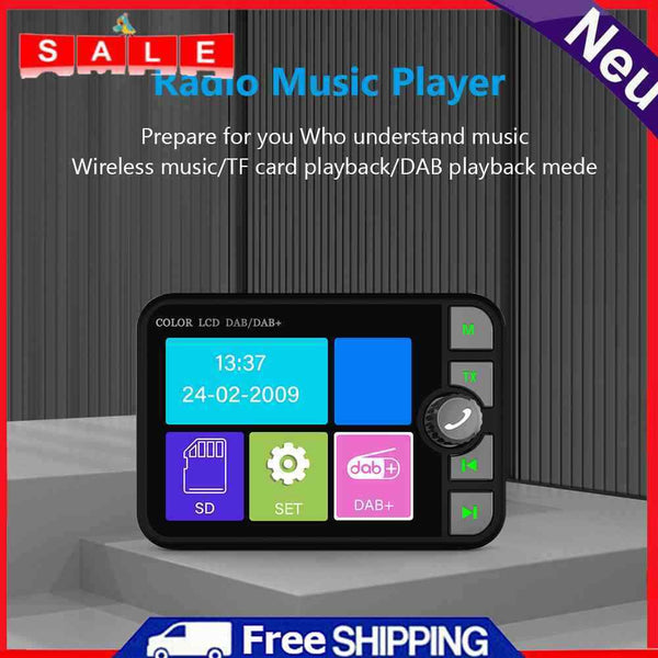 Stereo DAB Radio 2.4"" LCD Color Screen MP3 FM Transmitter Hands-free for Car
