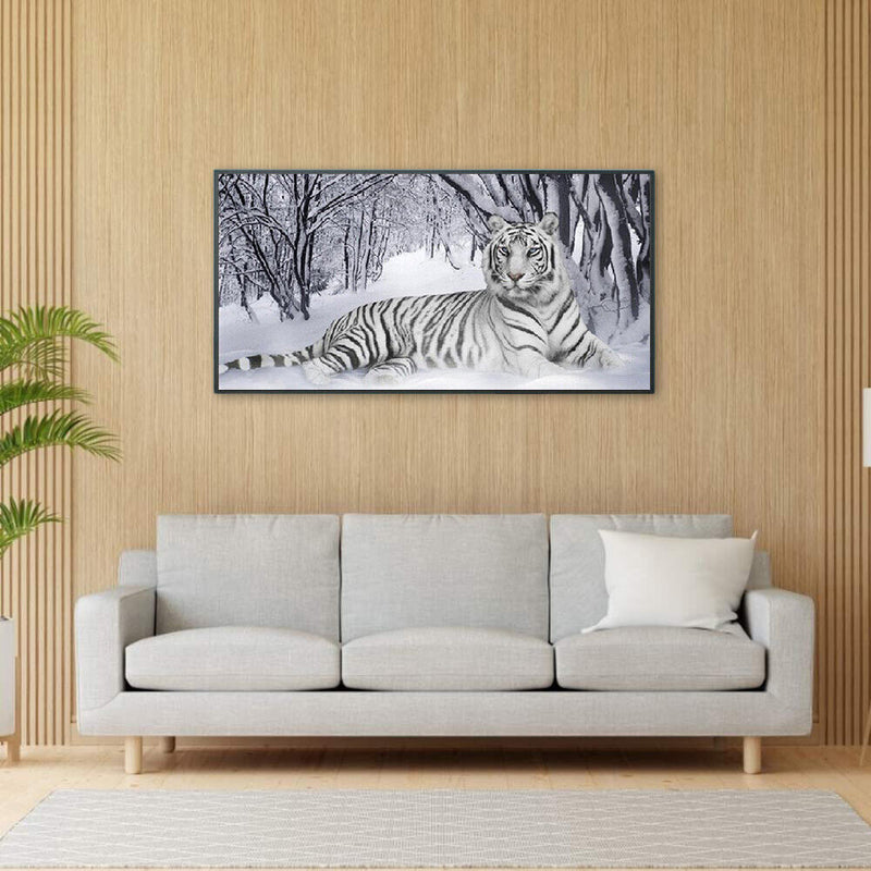 White Tiger Oil Paint By Numbers Kits Canvas Picture DIY Wall Art Craft Set