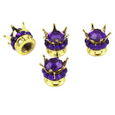 4x Car Rhinestone Wheel Tire Valve Caps Tyre Rim Stem Air Cover (Purple) Newly