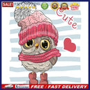 5D Full Round Diamond Painting Cartoon Owl Rhinestone Mosaic Home Wall Art Cr
