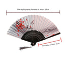 Chinese Style Bamboo Retro Silk Folding Fan Craft Party Favor Dance Hand Fans
