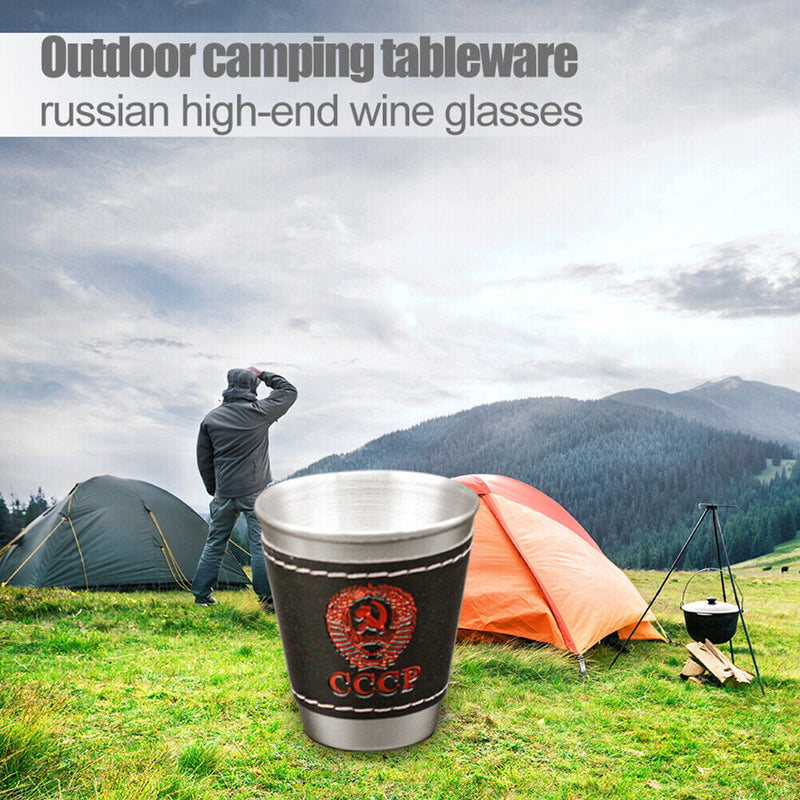 Stainless Steel Wine Cups Set Outdoor Beer Whiskey Glasses Water Mugs Tableware