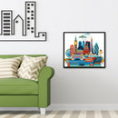 14CT 2 Beach Part Embroidery London Cotton Counted Cross Stitch Home Decoration