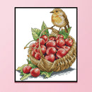 14CT Printed Partial Cross Stitch Handcraft Bird Cherry Artwork Wall Decor